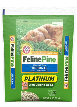 Feline Pine Platinum Non-Clumping Cat Litter, Feline Pine Cat Litter 18lb