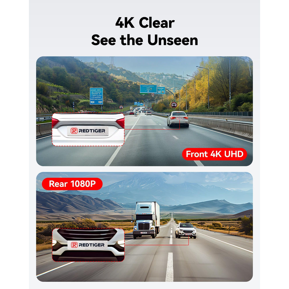 REDTIGER Dash Cam Front Rear, 4K/2.5K Full HD Dash Camera for Cars, Included 32GB Card, Built-in Wi-Fi GPS, 3.16” IPS Screen, Night Vision, 170°Wide Angle, WDR, 24H Parking Mode(F7NP)