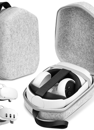 sarlar Hard Carrying Case Compatible with Meta Quest 3S/Quest 3/Oculus Quest 2/Vision Pro Official Original/Elite Strap VR Headset and Controller Accessories, Suitable for Travel and Home Storage