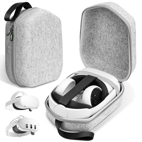 sarlar Hard Carrying Case Compatible with Meta Quest 3S/Quest 3/Oculus Quest 2/Vision Pro Official Original/Elite Strap VR Headset and Controller Accessories, Suitable for Travel and Home Storage