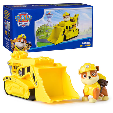 Paw Patrol, Rubble's Bulldozer Toy Truck with Collectible Action Figure | Action Rescue Vehicle, Rolling Wheels, Rubble Action Figure, Imaginative Pretend Play, Kids Toys for Boys & Girls Ages 3 & Up