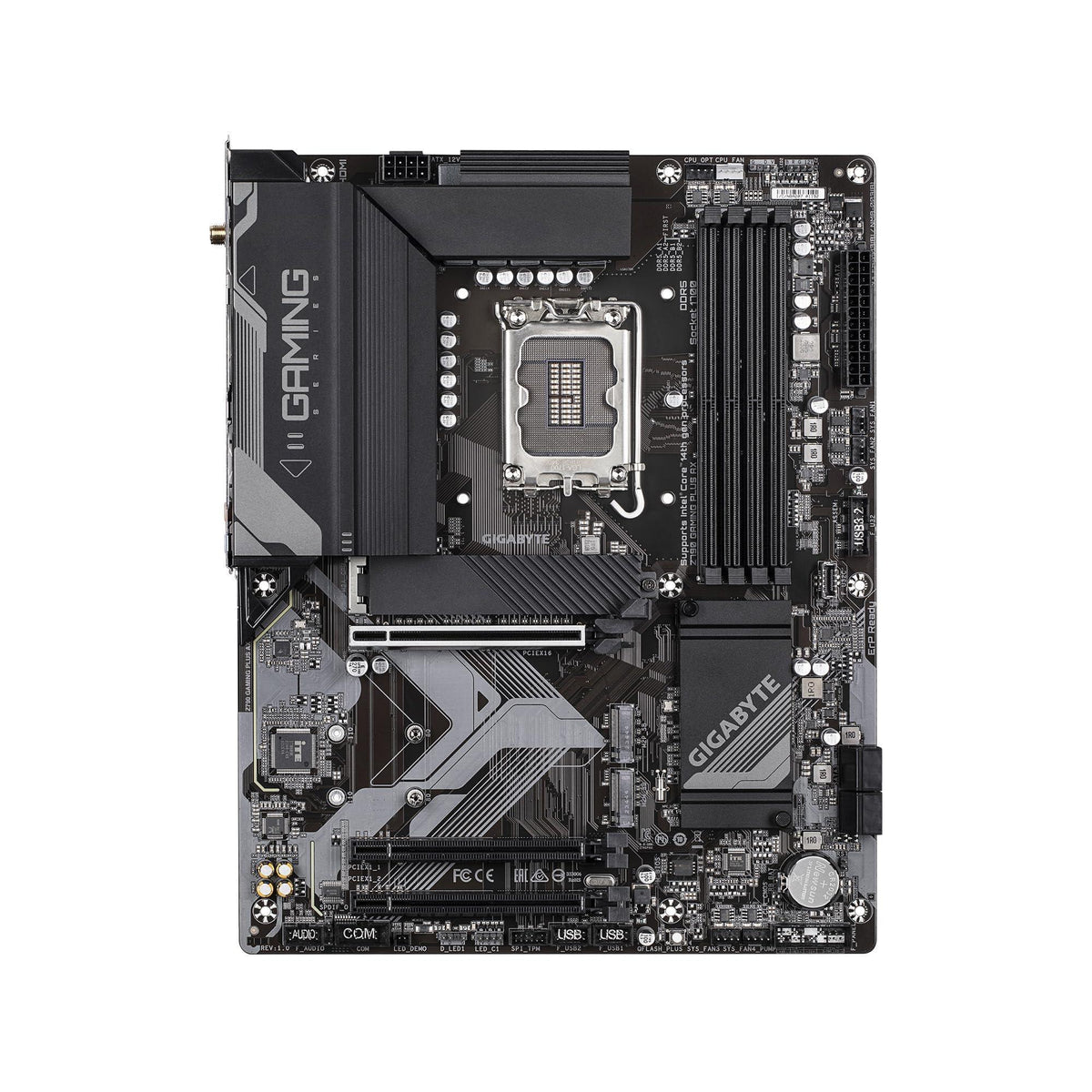 GIGABYTE Z790 Gaming Plus AX LGA 1700 Intel Z790 ATX Motherboard with DDR5, Triple M.2, PCIe 4.0, USB 3.2 Gen2 Type-C, Realtek Wi-Fi 6, Realtek LAN, Q-Flash Plus, EZ-Latch