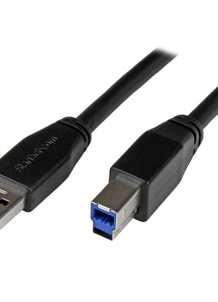 StarTech.com 5m 15 ft Active USB 3.0 (5Gbps) USB-A to USB-B Cable - M/M - USB A to B Cable - USB 3.2 Gen 1, TAA (USB3SAB5M)