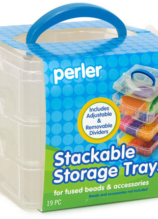 Perler Bead Large Organizer Stackable Storage Container Bead Trays, 3pc.