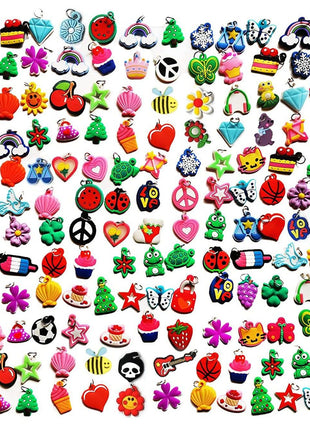 Rubber Loom Band Charm, Silicone Bracelet Charms,Loom Rubber Bands Charms,Bracelet Pendant, 105pcs