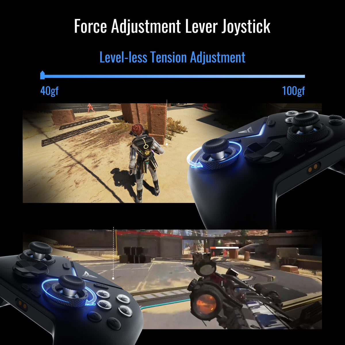 FLYDIGI Vader 4 Pro PC Controller Force Adjustment Lever Joystick, Hall & Micro Triggers, 1000Hz Report Rate, 4-Motor Stereo Vibration, 800mAh, Multi-Platform for PC/NS/Android/TV (No Xbox/PS)
