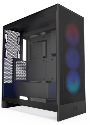 NZXT H7 Flow RGB - Mid-Tower ATX Airflow PC Case - Black | Airflow ATX build with pre-installed 360mm RGB fan unit. Bottom GPU cooling and CAM-ready lighting out of the box.