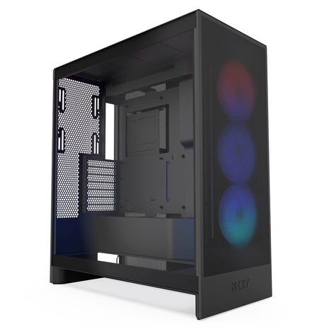 NZXT H7 Flow RGB - Mid-Tower ATX Airflow PC Case - Black | Airflow ATX build with pre-installed 360mm RGB fan unit. Bottom GPU cooling and CAM-ready lighting out of the box.