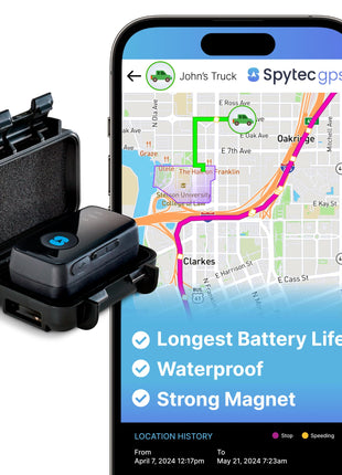 Spytec Atlas GPS Tracker for Vehicles & Kids (Subscription Required) | Up to 14-Day Battery Life | Waterproof Magnetic Case, Geofencing, Portable Real Time Mini GPS Car Tracker w/Lifetime Support