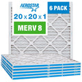 Aerostar 20x20x1 MERV 8 - 6 Count - High Efficiency Pleated HVAC, Furnace & Air Conditioner Filters - Removes Dust, Lint, Mold & Allergy-Causing Pollen
