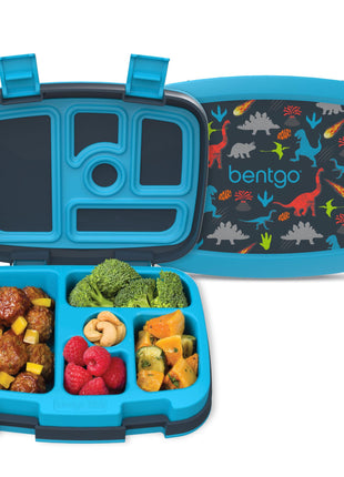 Bentgo Kids Prints Leak-Proof 5-Compartment Bento-Style Kids Lunch Box | Ideal Portion Sizes for Ages 3-7, Durable, Drop-Proof, Dishwasher Safe, PFAS & BPA-Free Materials (Dinosaur)