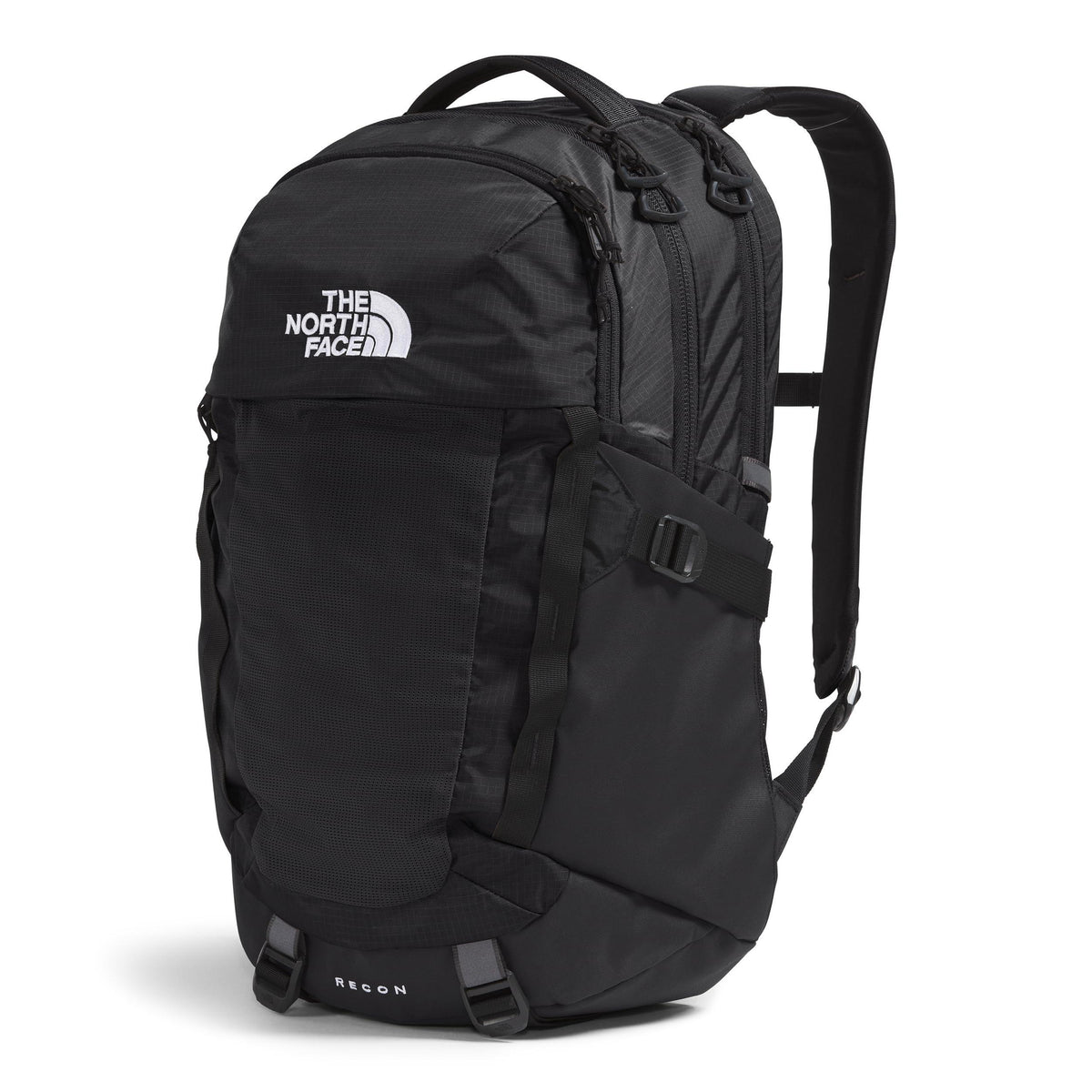 THE NORTH FACE Recon Everyday Laptop Backpack | Daypack with Water Repellent Finish, 16" Laptop Sleeve, 2 Water Bottle Pockets, TNF Black/TNF Black-NPF, One Size