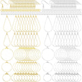 OIIKI 700pcs Hypoallergenic Earring Making Kit, Gold/Silver Plated Earring Hooks, Earring Beading Hoop, Clear Rubber Earring Backs, Jump Rings for DIY Jewelry Making, Earring Making Supplies