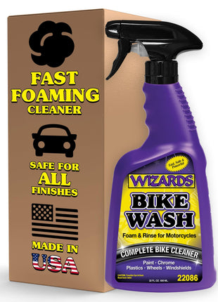 Wizards Bike Wash - Cleaner For Motorcycle Washing Kit- Quick Detailer for Bike with Bug Remover - For Your Motorcycle Accessories and Detail Kit - 22 oz