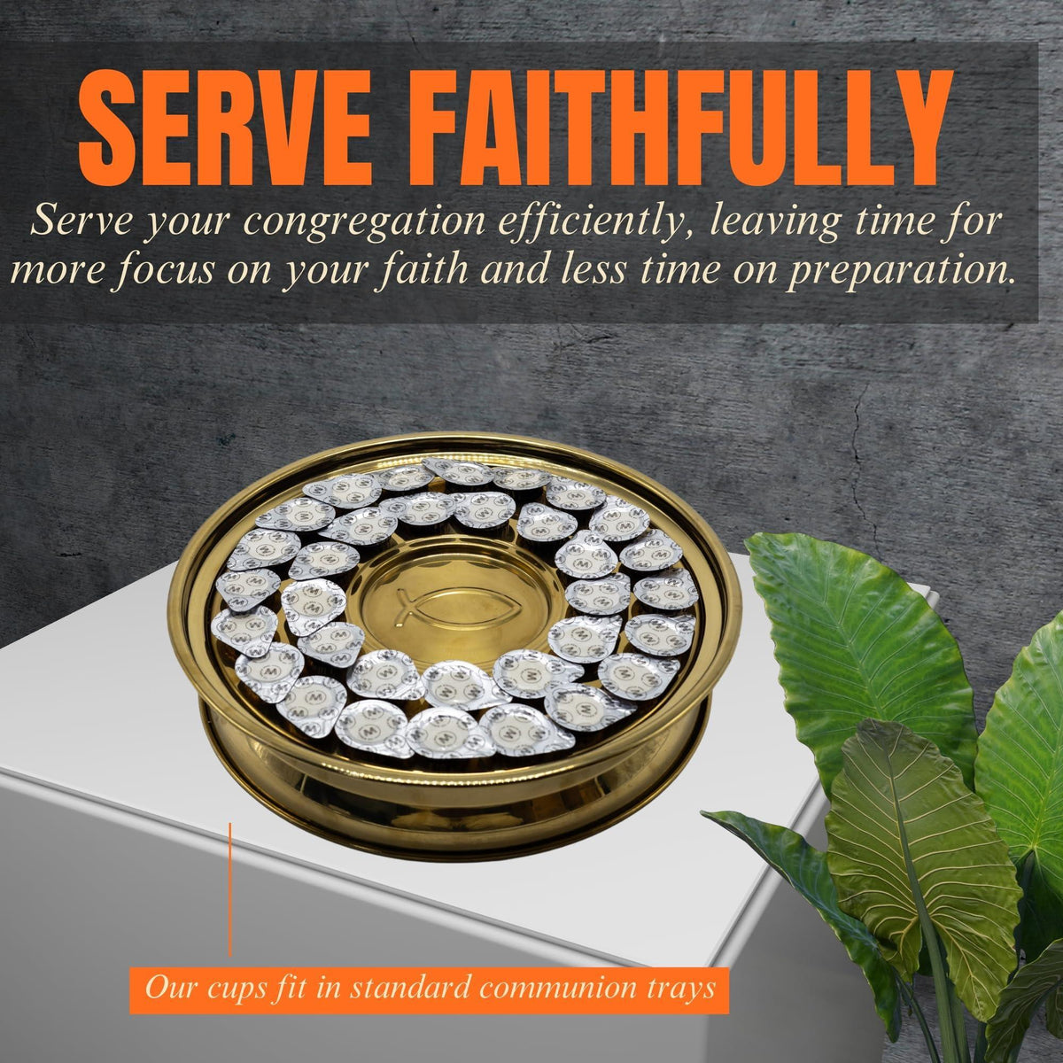 Pre-Filled Communion Cups with Larger Tab and Wafer Set - Box of 100 - Made with Concord Grape Juice & Wafer - Made in the USA