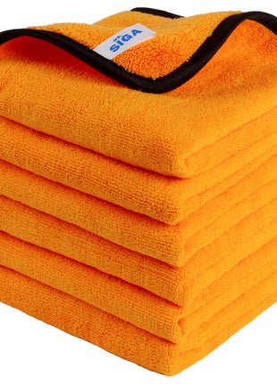 MR.SIGA Professional Microfiber Towels for Cars, Scratch Free, 6 Pack | Dual-sided car washing and detailing towels, gold, 40 x 60 cm(15.7 x 23.6 inch)