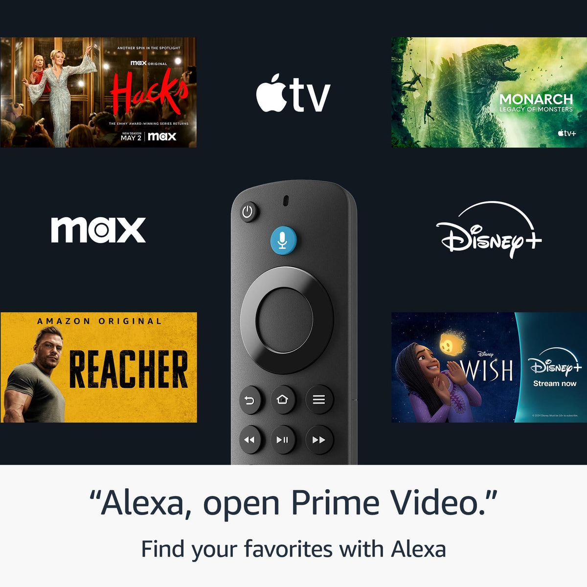 Amazon Fire TV Alexa Voice Remote (newest model) with TV controls, requires compatible Fire TV device
