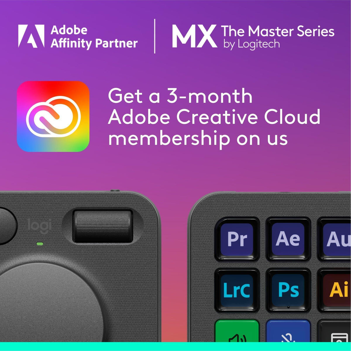 Logitech MX Creative Console, 9 Customizable LCD Keys, Stream Deck Accessories, Control Dial for Graphic Design, Adobe, Zoom, Spotify - Graphite, 3-Month Adobe Creative Cloud Membership