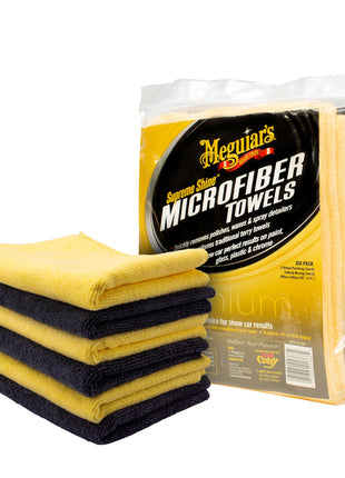 Meguiar's Supreme Shine Microfiber Towels for Cars, Ultra-Plush Car Microfiber Towel Set for Quickly Removing Product Without Leaving Swirls on Paint, Glass, Plastic, or Chrome