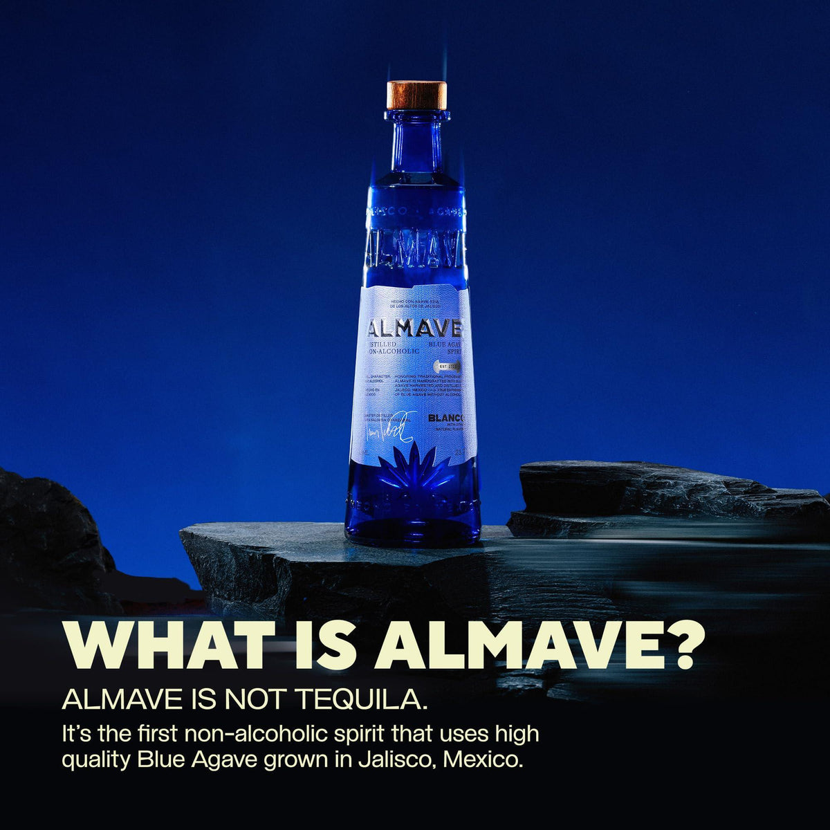 Almave Blanco Non-Alcoholic Blue Agave Spirit – The First Premium Tequila Alternative Made with Blue Agave – Handcrafted in Jalisco, Mexico