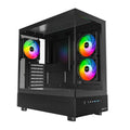 MONTECH XR, ATX Mid-Tower PC Gaming Case, 3 x 120mm ARGB PWM Fans Pre-Installed, Full-View Dual Tempered Glass Panel, Wood-Grain Design I/O Interface, Support 4090 GPUs, 360mm Radiator Support, Black