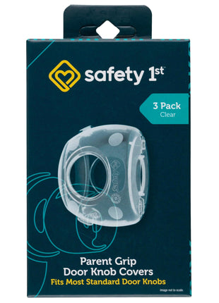 Safety 1st Parent Grip Door Knob Covers 3 Pack, Crystal Clear