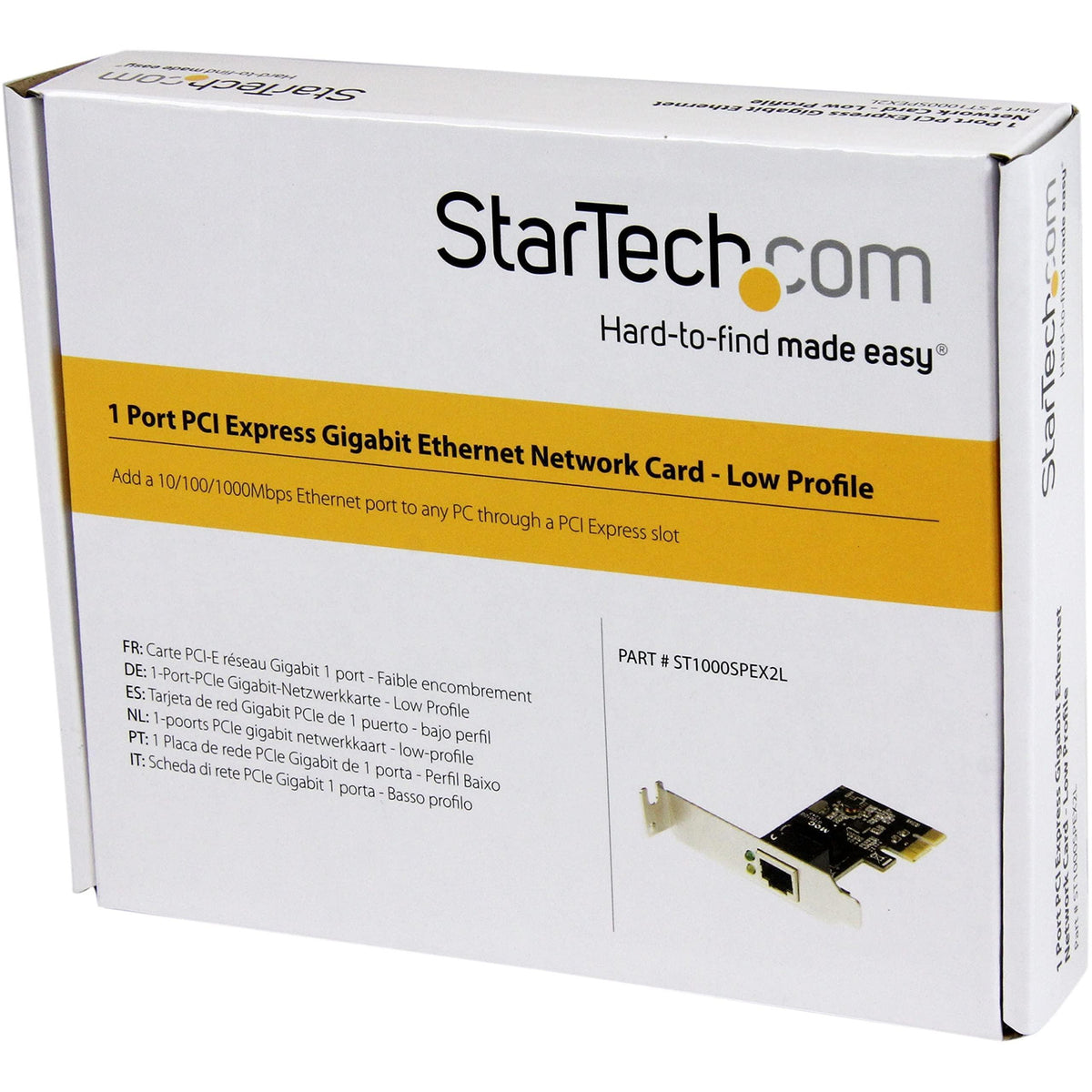 StarTech.com 1 Port PCIe Network Card - Low Profile - RJ45 Port - Realtek RTL8111H Chipset - Ethernet Network Card - NIC Server Adapter Network Card (ST1000SPEX2L)