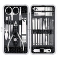 Nail Clippers Set Fingernail and Toenail Clipper Cutters, Manicure Pedicure Kit 18 Pieces Stainless Steel Professional Grooming Kits, Nail Care Tools with Luxurious Travel Case