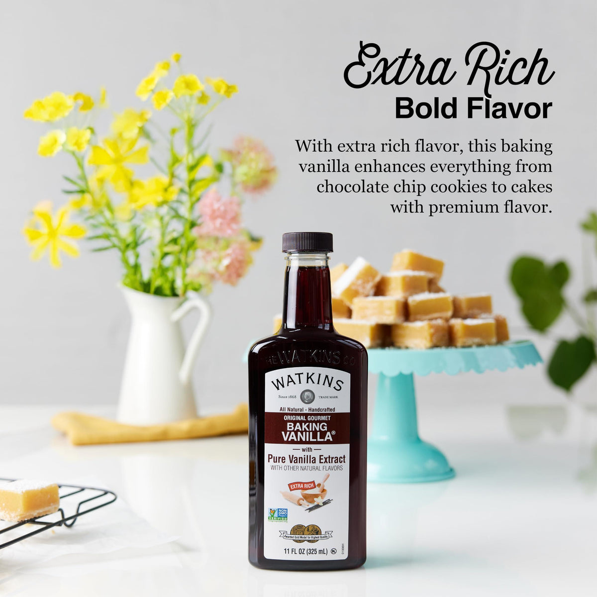 Watkins All Natural Original Gourmet Baking Vanilla, with Pure Vanilla Extract, 11 Fl Oz (Pack of 1) - Packaging May Vary