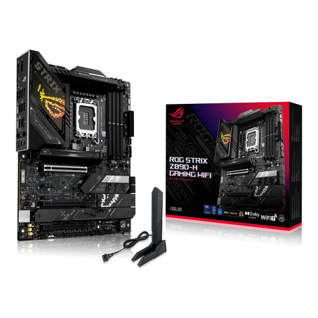 ASUS ROG Strix Z890-H Gaming WiFi Z890 LGA 1851 ATX Motherboard, Intel CoreTM Ultra Series 2 Ready, Advanced AI PC-Ready, 16+2+1+2 Stages, DDR5, 5Gb LAN, WiFi 7, 4X M.2, PCIe 5.0, USB Type-C, AI OC