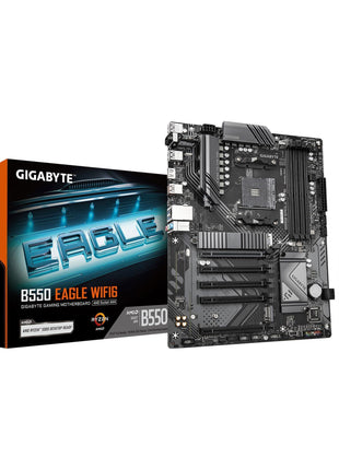 GIGABYTE B550 Eagle WIFI6 AMD AM4 ATX Motherboard, Supports Ryzen 5000/4000/3000 Processors, DDR4, 10+3 Power Phase, 2X M.2, PCIe 4.0, USB-C, WIFI6, GbE LAN, PCIe EZ-Latch, EZ-Latch, RGB Fusion