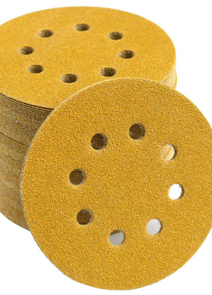 Aiyard 5-Inch 8-Hole Hook and Loop Sanding Discs 80-Grit Random Orbit Sandpaper, 100-Pack