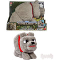 Mattel Minecraft Dennis The Wolf Plush Toy with Feeding Action & Sound, Food Mode Stuffed Animal Inspired by A Minecraft Movie