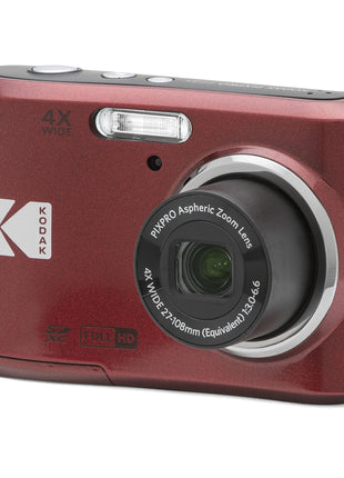 KODAK PIXPRO Friendly Zoom FZ45-RD 16MP Digital Camera with 4X Optical Zoom 27mm Wide Angle and 2.7 inch LCD Screen (Red)