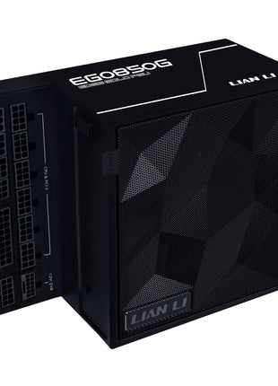 Lian Li EDGE850W Fully Modular Low-Noise ATX Power Supply - ATX 3.1 & PCIE 5.1 Compliant - Cybenetics Gold Efficiency - 12V-2x6 Cable - L-Shape Design - Without USB/Fan Hub - Black (EG0850G.B)