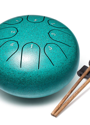 Lronbird Steel Tongue Drum 6 Inch 8 Notes Rain Drum Style Gift | Calming, Relaxation, Meditation, Education, Musical Instrument for Adults Beginners (Malachite)
