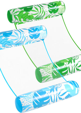 SLOOSH 2 Packs Hammock Pool Floats Adults, 4-in-1 Multi-Purpose Inflatable Pool Floats PVC Water Hammock Lounge Floaties