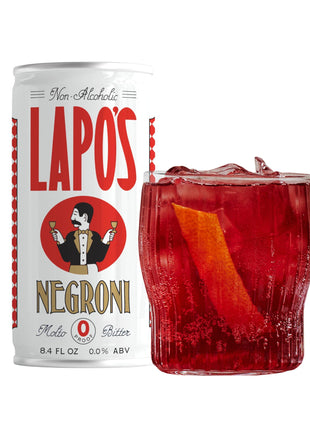 Lapo's Negroni Non Alcoholic Canned Mocktail, Lightly Sparkling, 4ct | Bittersweet Zero Proof Negroni, Non-Alcoholic Spirits Alternative, Mocktail Beverages