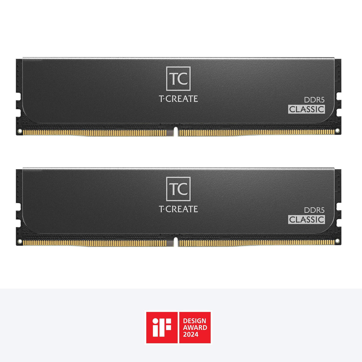 TEAMGROUP T-Create Classic 10L DDR5 32GB Kit (2 x 16GB) 6000MHz (PC5-48000) CL48 Desktop Memory Module Ram, Supports Both Intel & AMD - CTCCD532G6000HC48DC01, Black-UDIMM