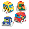 Melissa & Doug K's Kids Pull-Back Vehicle Set - Soft Baby Toy Set with 4 Cars and Trucks, Soft Vehicles Toys for Babies and Toddlers
