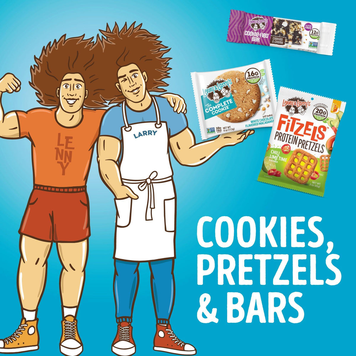 Lenny & Larry's Pizza Palooza FITZELS- Savory Pretzel Snacks Incredibly Tasty High Protein, Salty, Vegan 20 g's of Plant Based Protein 8 (eight) Bags, 3 oz Each