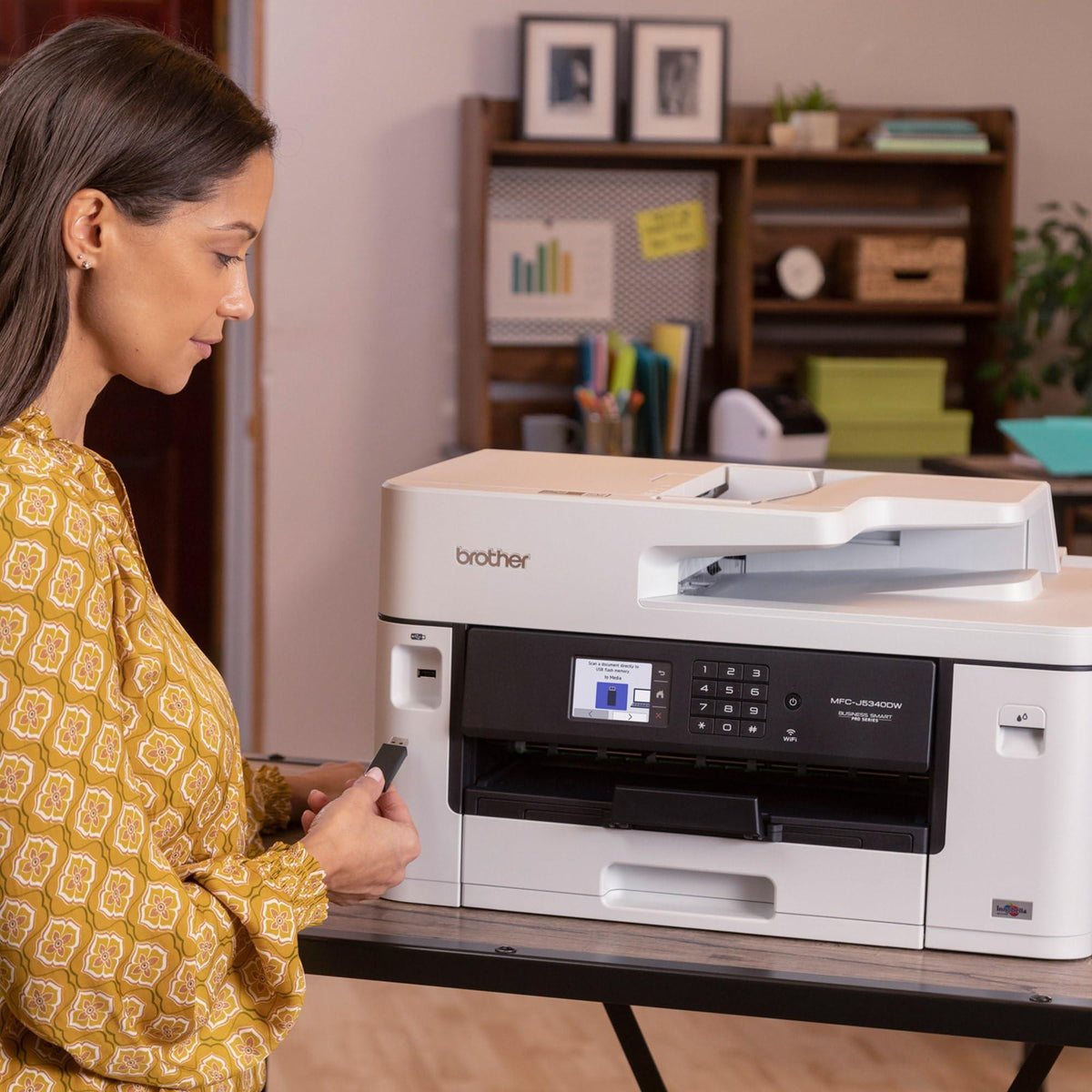 Brother MFC-J5340DW Professional Wireless Color Inkjet All-in-One Printer, 11" x 17" Ledger Printing, Fast 28ppm, Duplex, 250-Sheet Tray, Mobile & Cloud Ready, Works with Alexa