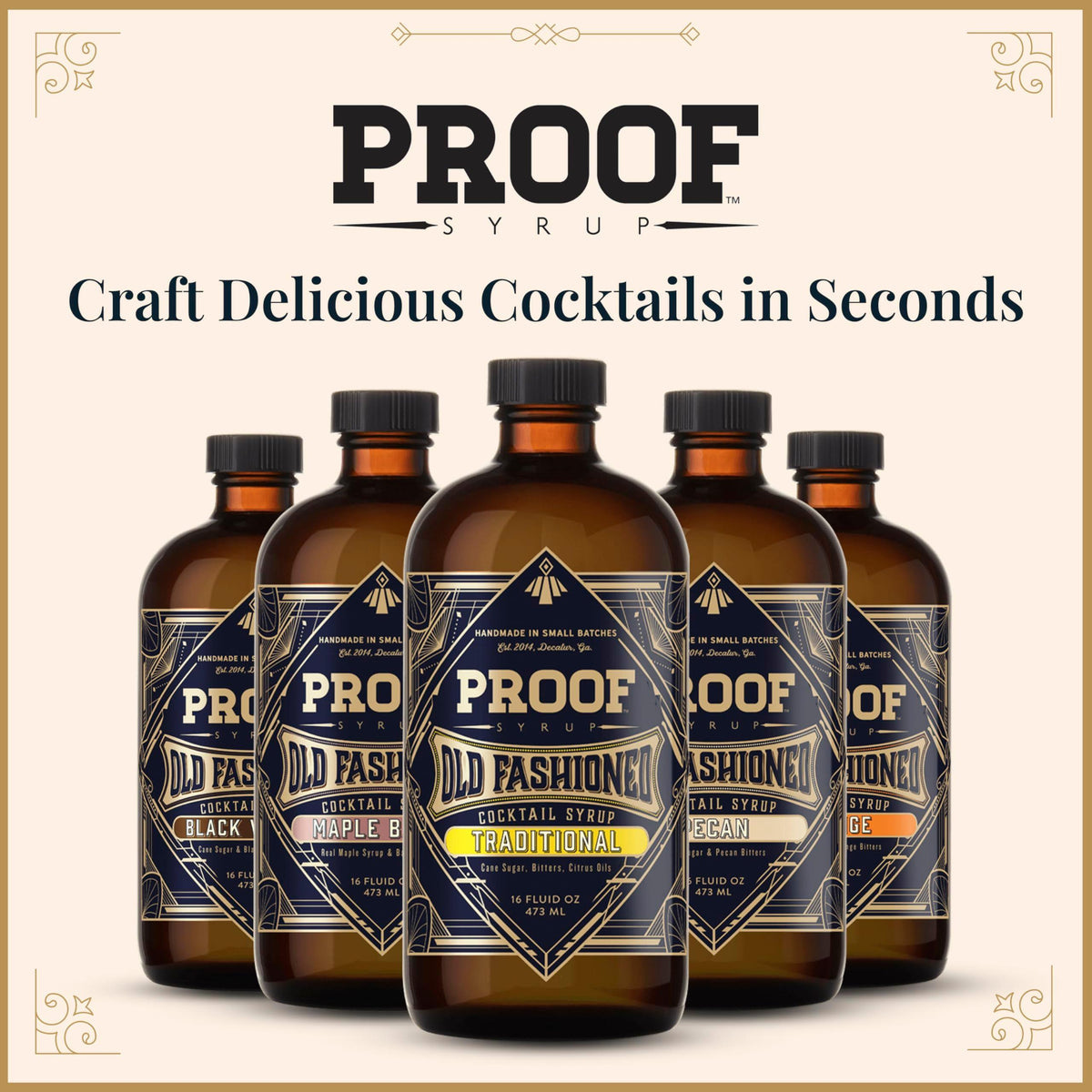 Proof Syrup Old Fashioned Cocktail Mix - Made with Real Bitters & Cane Sugar - Traditional Old Fashion Flavor - Fast, Easy, Delicious, Handcrafted Cocktail Syrup - 16oz - 1 Bottle