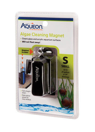 Aqueon Aquarium Algae Scraper, Fish Tank Cleaning Magnets for Glass/Acrylic, Small, Black