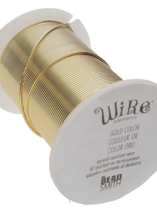 The Beadsmith Wire Elements 20-Gauge Lacquered Tarnish-Resistant Copper Wire for Jewelry Making, 15 Yard, 13.72 Meter Spool (Gold)