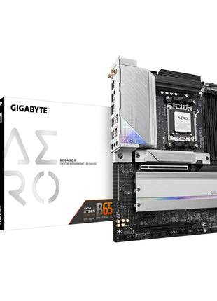 GIGABYTE B650 AERO G AMD AM5 ATX Motherboard, Support Ryzen 9000/8000/7000 Series, DDR5, Twin 16 Power Phase, DDR5, PCIe 5.0 M.2, USB-C 3.2 Gen 2, WIFI6E, 2.5GbE, EZ-Latch, Q-Flash, VisionLINK