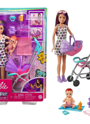 Barbie Skipper Babysitters, Inc. Playset with Skipper Babysitter Doll (Brunette), Stroller, Baby Doll & 5 Accessories, Toy for 3 Year Olds & Up