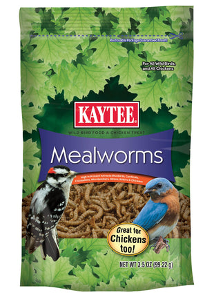 Kaytee Wild Bird Food Mealworms For Bluebirds, Wrens, Robins, Chickadees, Woodpeckers, Cardinals & Chickens, 3.5 Ounce