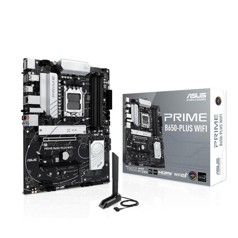 ASUS Prime B650-PLUS WiFi AMD B650 AM5 RyzenTM Desktop 9000 8000 & 7000 ATX Motherboard, DDR5, PCIe 5.0 M.2, 2.5Gb LAN, WiFi 6E, HDMITM, SATA 6 Gbps, USB Type-C®, BIOS FlashbackTM, ThunderboltTM 4 Header