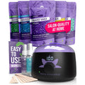Tress Wellness Waxing Kit for Sensitive Skin – Safe for Face & Skin, Prep & Aftercare Spray, Easy to Use – At-Home Kit for Face, Bikini, Brazilian & Full Body - Digital Display, Black Purple Flower